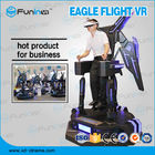 One Player Stand Up Flight VR Simulator Black With LED Lights For Supermarket